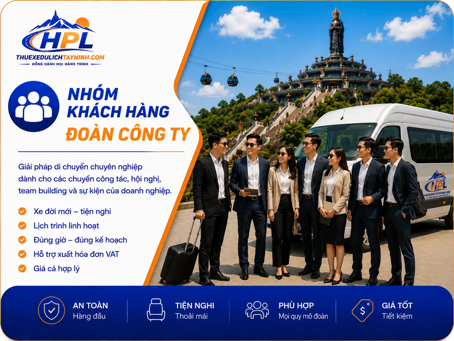 Khách hàng nhóm đoàn công ty HPL thuexedulichtayninh_com