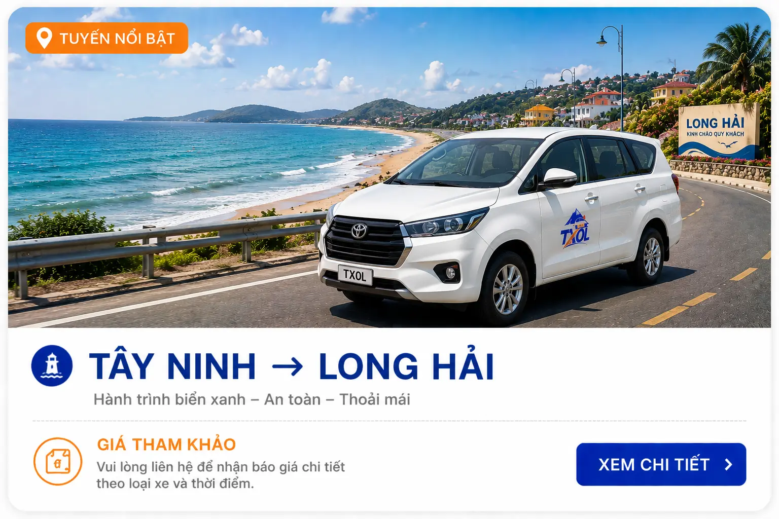 Tuyến nổi bật Tây NInh Long Hải