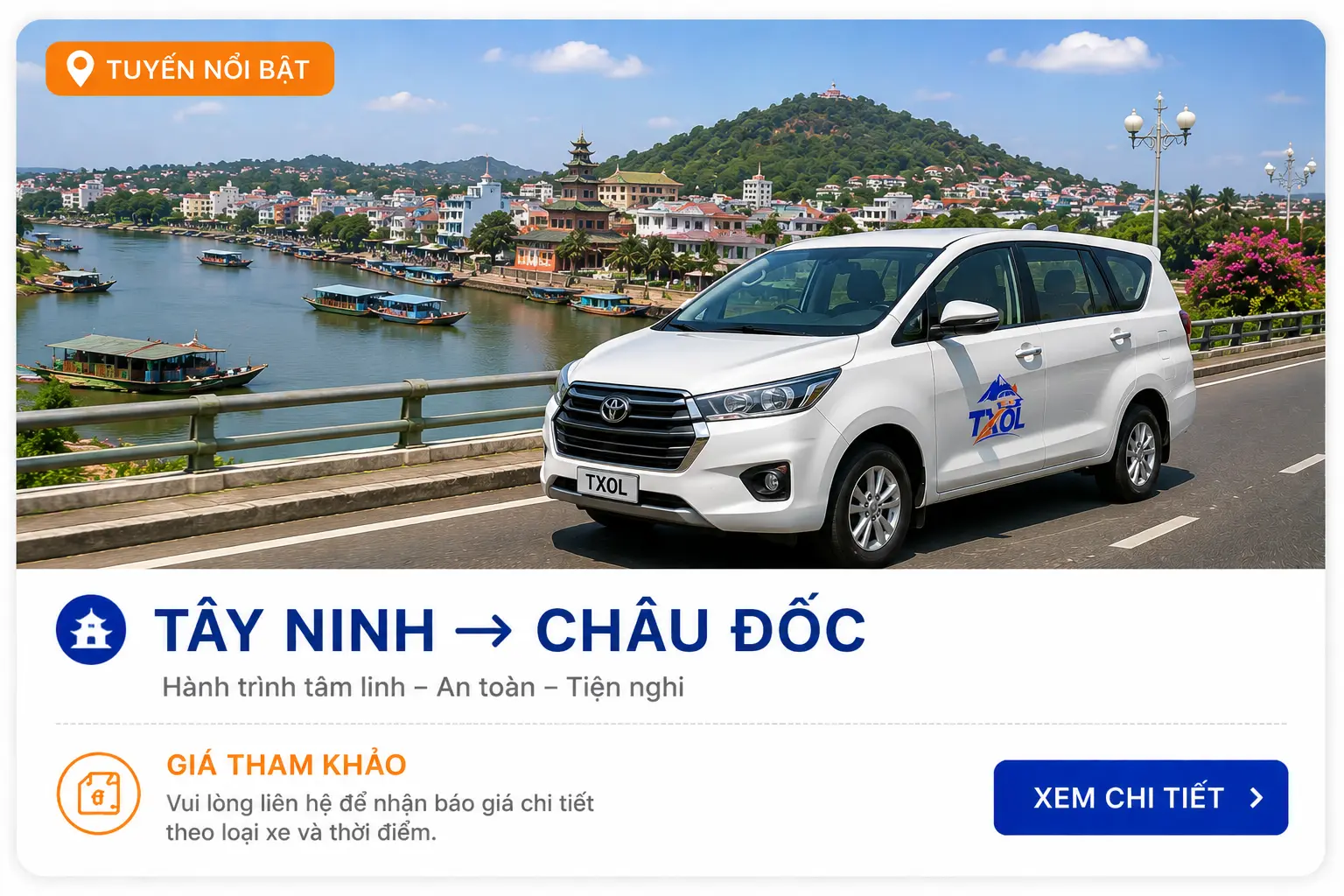 Tuyến nổi bật Tây Ninh - Châu Đốc