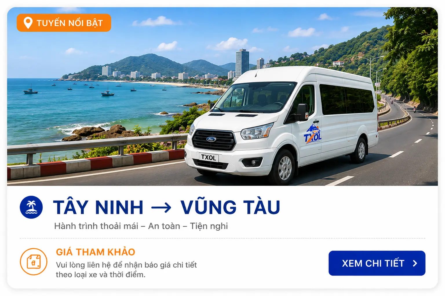 Tuyến xe Tây Ninh - Vũng Tàu